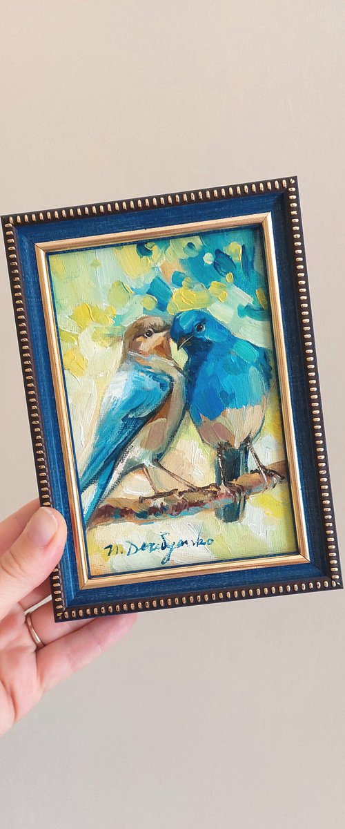 Two Bluebird by Nataly Derevyanko