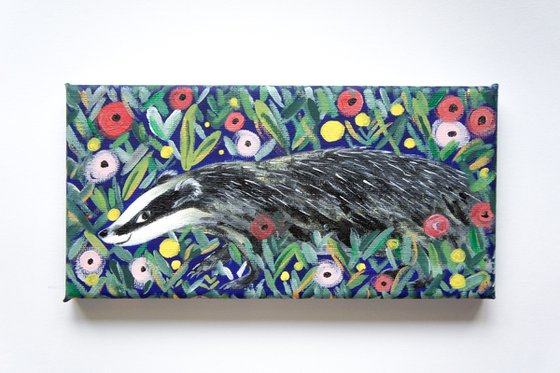 Badger In The Wildflowers