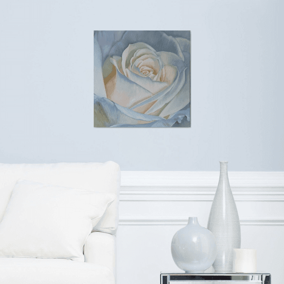 "Creme brulee."  rose flower  liGHt original painting  GIFT (2021)