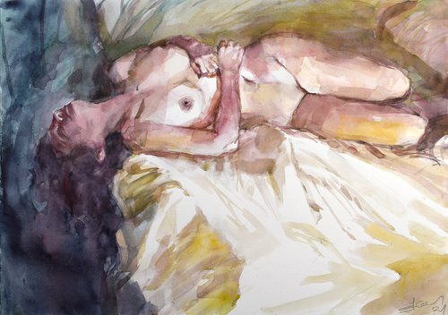 nude  ( hidden dreams 2 ) by Goran Žigolić Watercolors