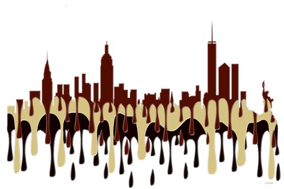 New York City, New York Skyline - Coffee Cream