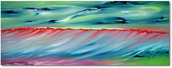 Sense of time - 100x40 cm,  Original abstract painting, oil on canvas