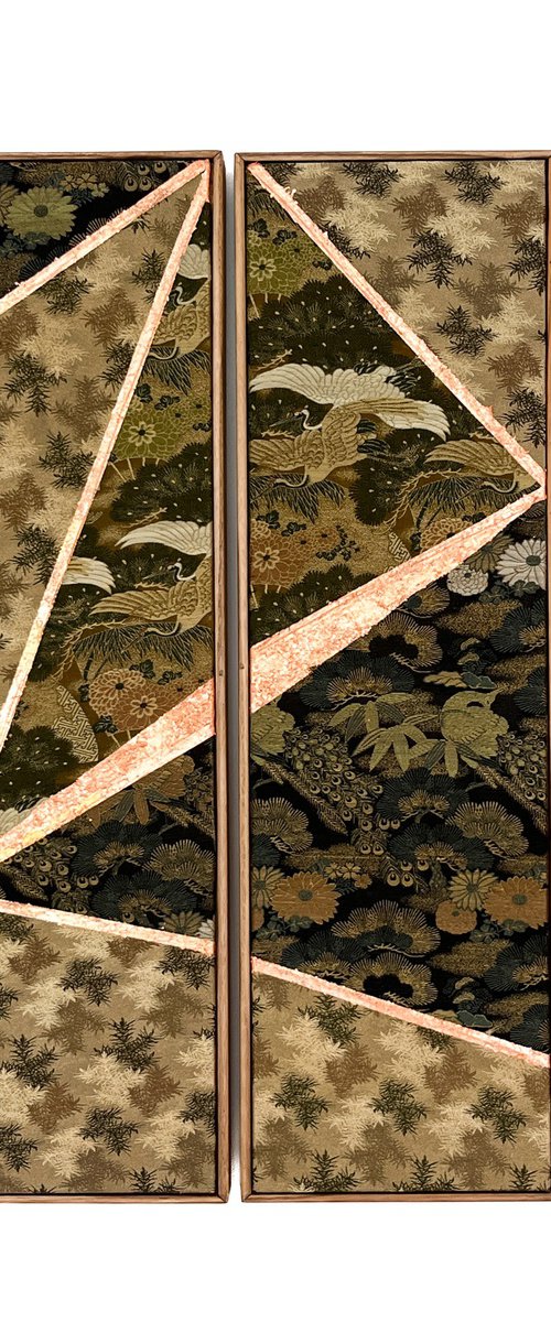 Pine forest Longivety (Kimono Upcycled) by Lena Okamoto