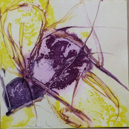 Yellow abstract drawing ES5 by Frederic Belaubre