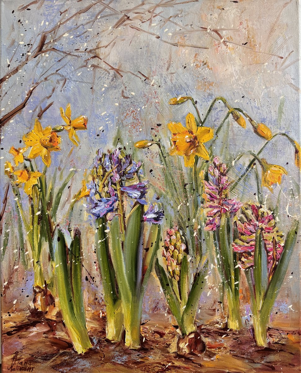 Impressionistic Botanical Oil Painting By Diana Malivani, 16 X 20, Scent Of Spring, Original Artwork