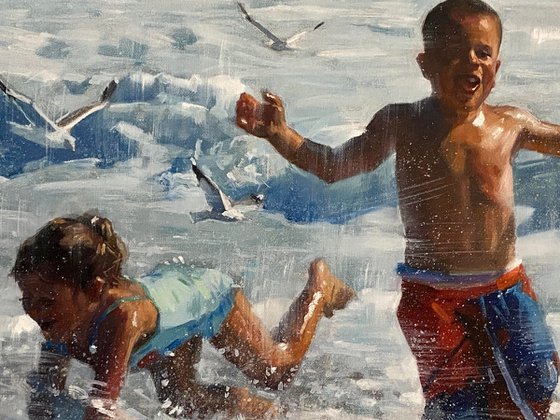 Chasing Waves Chasing Gulls