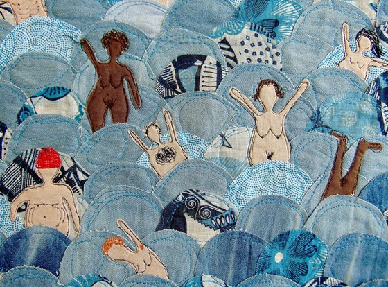 "Un-synchronised Swimming" - textile collage