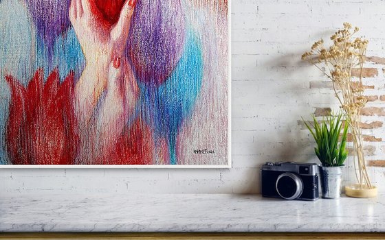 Touch : paper, oil pastel