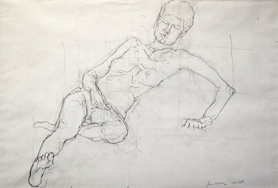 Study of a female Nude - Life Drawing No 502
