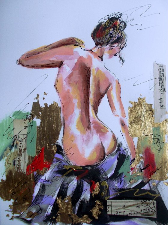 Awaiting -  Nude Woman  Painting  On Paper