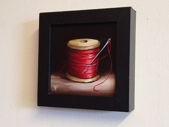 Little Red needle and thread still life