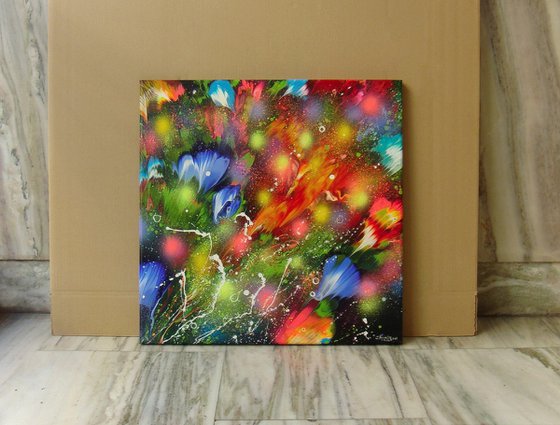 ”Evening Garden” Abstract Painting on canvas