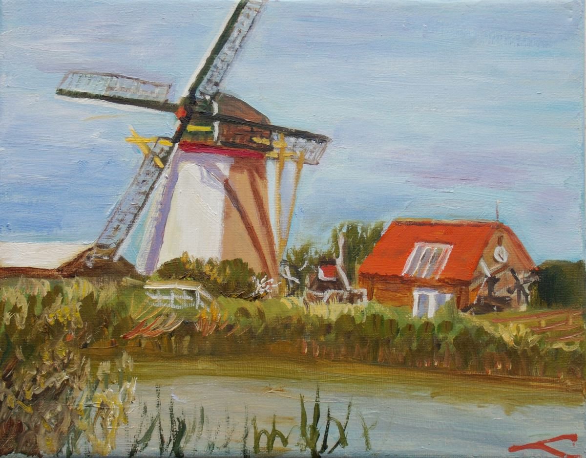 Windmill in the fields2 by Elena Sokolova