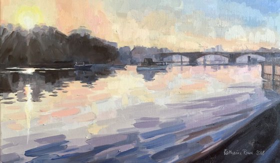 Early morning looking towards Putney bridge