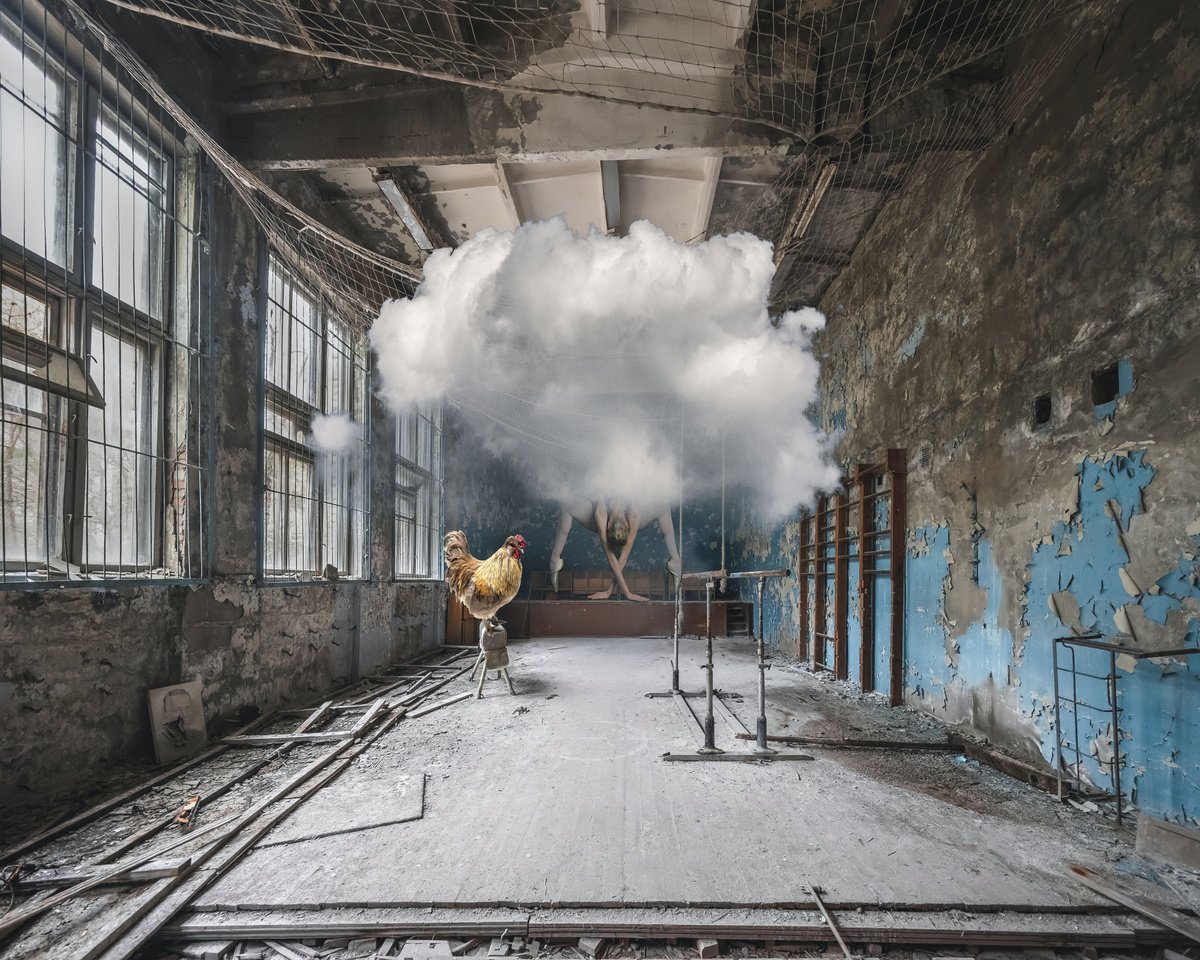 Expressive Portrait Photograph By Geert Lemmers Fpa, 39 X 31, Turn Exercises, Original Artwork