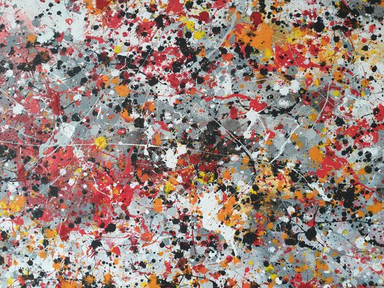 Abstract J. Pollock style acrylic by M.Y.