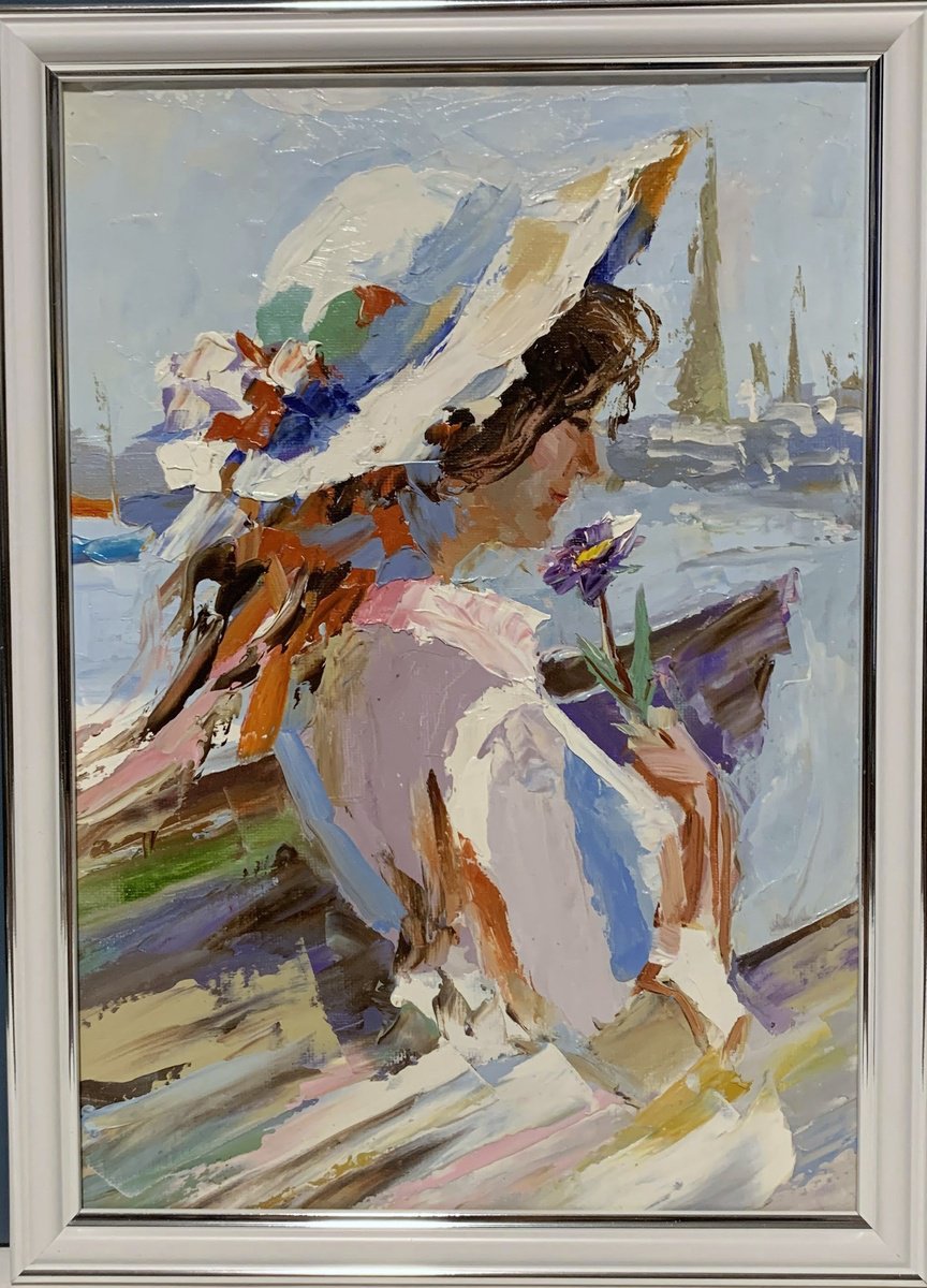 Coastal Daydream. Woman. By Vita Schagen, 9 X 13, Artwork For Sale On Artfinder