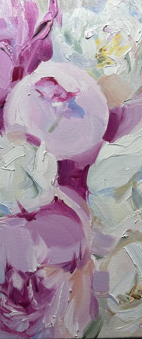 Peonie pink and white by Olena Hromova