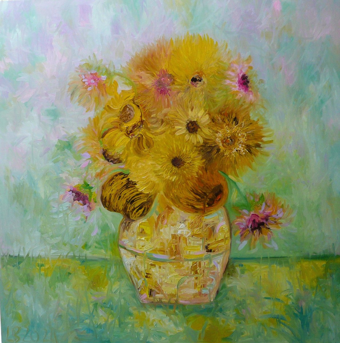 Van Gogh Sunflowers 2024 by Lesley Blackburn