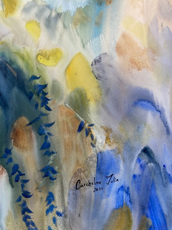 Watercolor “Still life. Flowers of Sun no.2” perfect gift