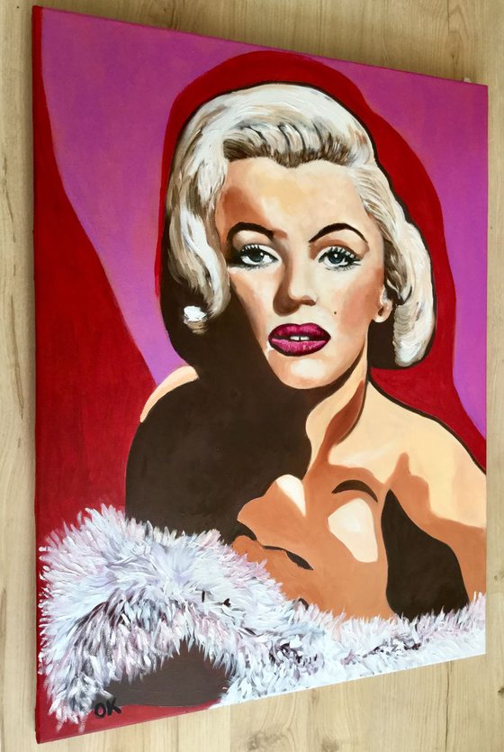 Marilyn Monroe.  Goddess of Hollywood. Portrait. Oil and acrylic on canvas.