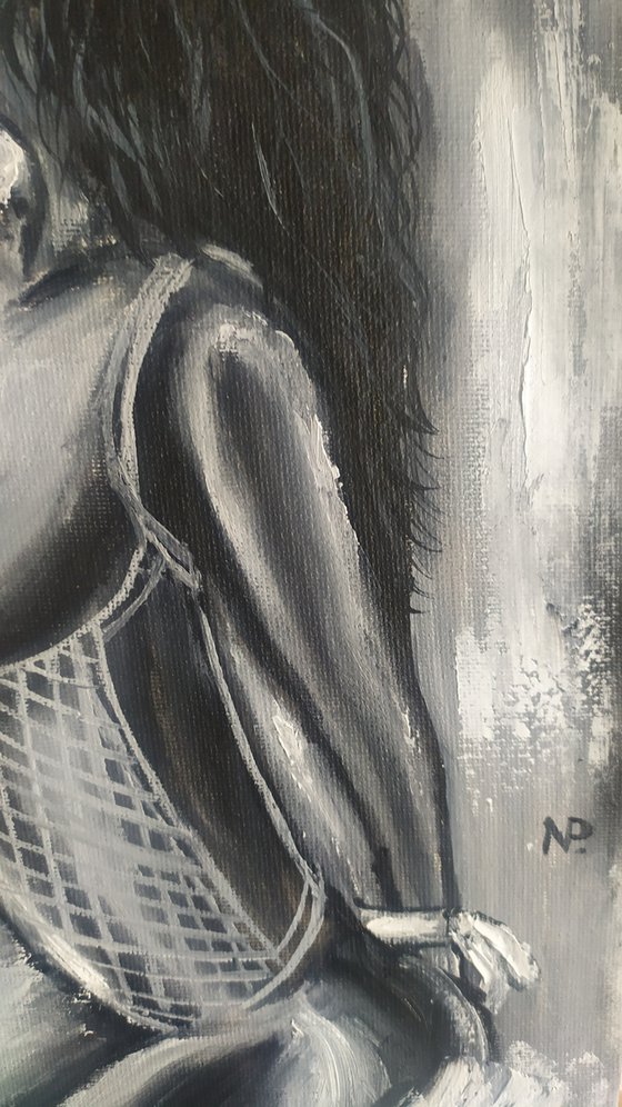 Lost on you, original nude erotic oil painting, Gift, bedroom art