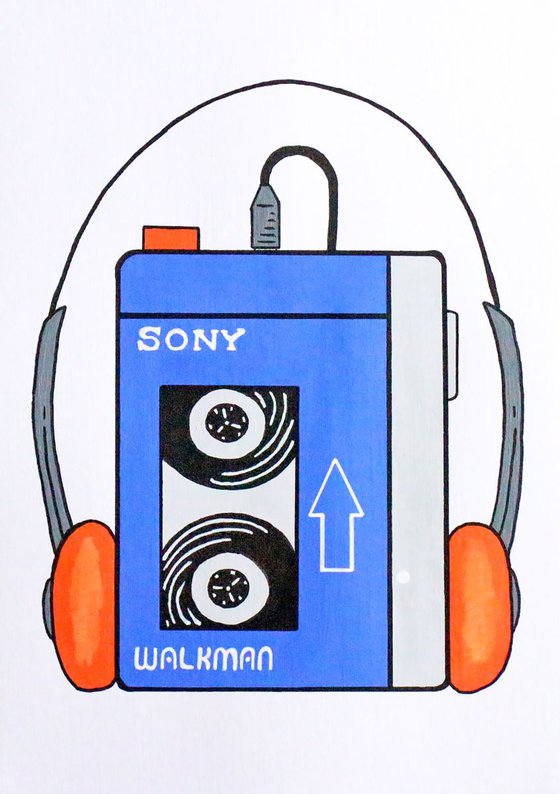Sony TPS-L2 Walkman - Retro Pop Art Painting On Unframed A4 Paper