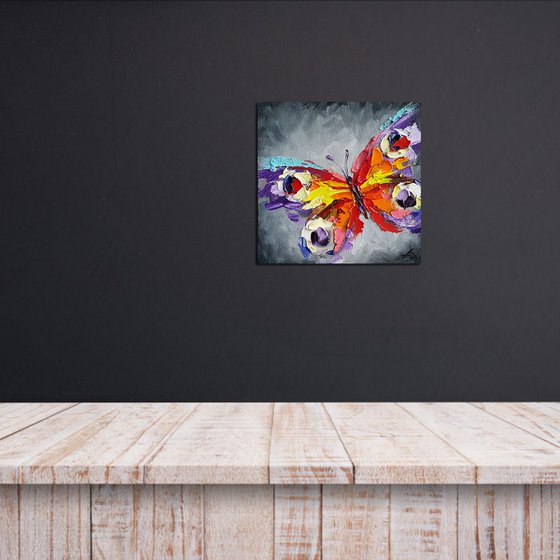 Peacock butterfly - butterfly, insects, oil painting, butterfly oil, butterfly art, gift, art