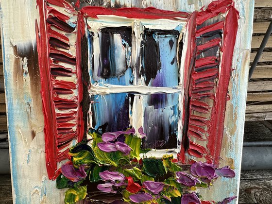 Old Window with Flowers