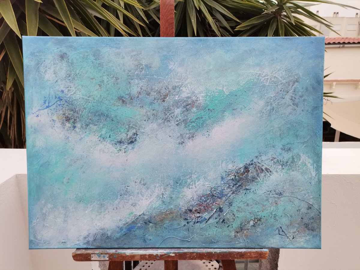 Organic Abstract Acrylic Painting By Doris Duschelbauer, 28 X 20, Emotional, Original Artwork