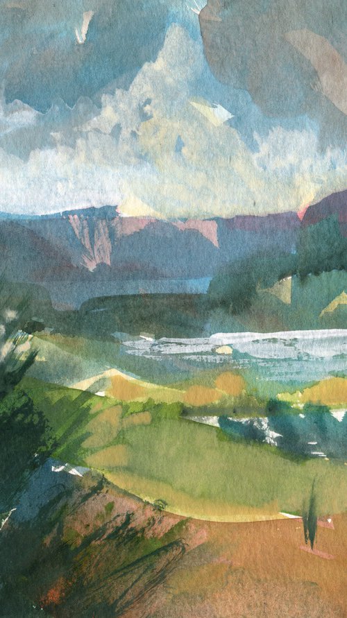 Mountains Across the Lake by Elizabeth Anne Fox