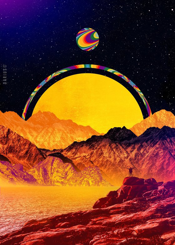 SOLAR ASCENT - Cosmic Psychedelic Desert Art