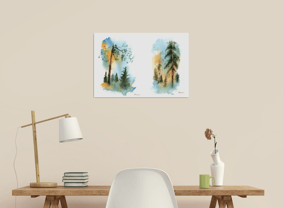 Coniferous forest - Diptych