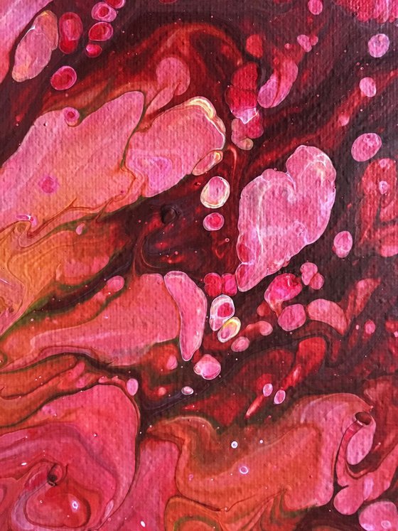 "Big Red" - FREE USA SHIPPING - Original Abstract PMS Fluid Acrylic Painting - 16 x 20 inches