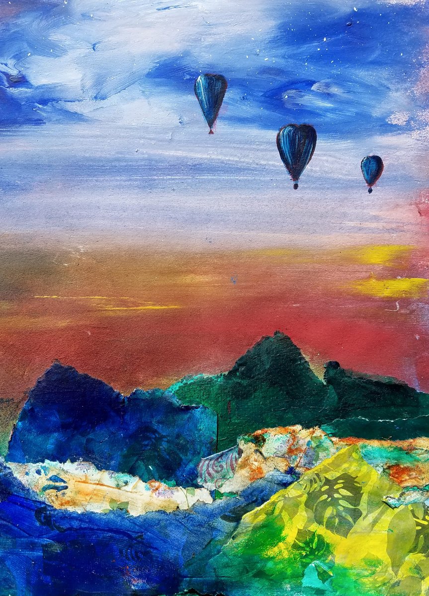 Balloons in flight #6 Twilight by Kevin Blake