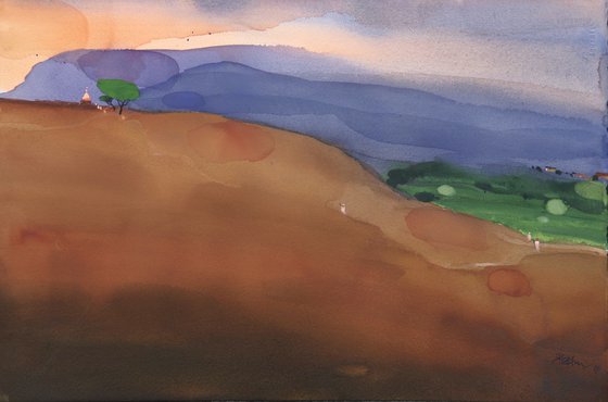 Breaking dawn beyond red hill