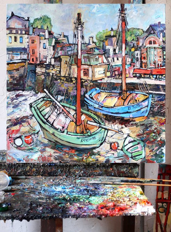 Boats of the city of Auray.