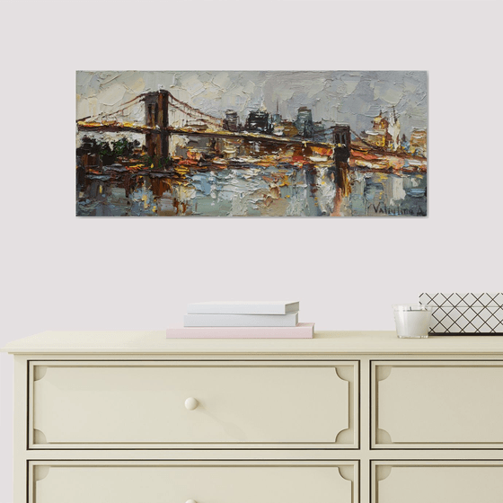 Brooklyn Bridge - New York City - Original oil painting