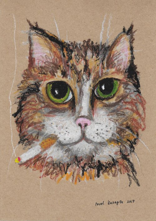 Smoking cat #4 by Pavel Kuragin