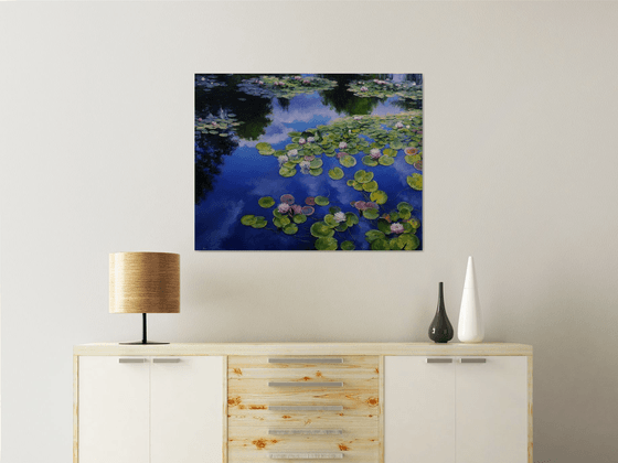 "Water lilies on the water"