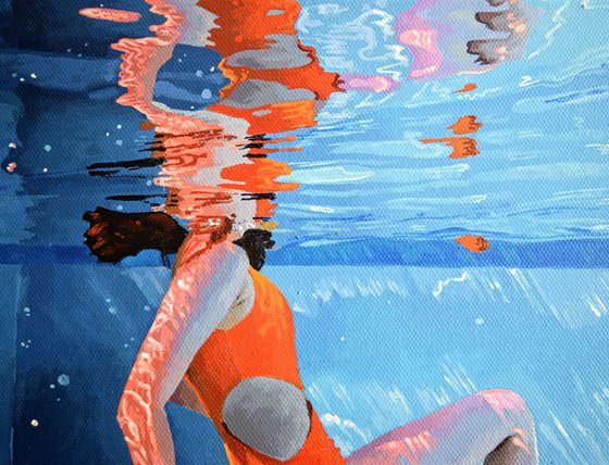 Underneath LIII - Miniature swimming painting