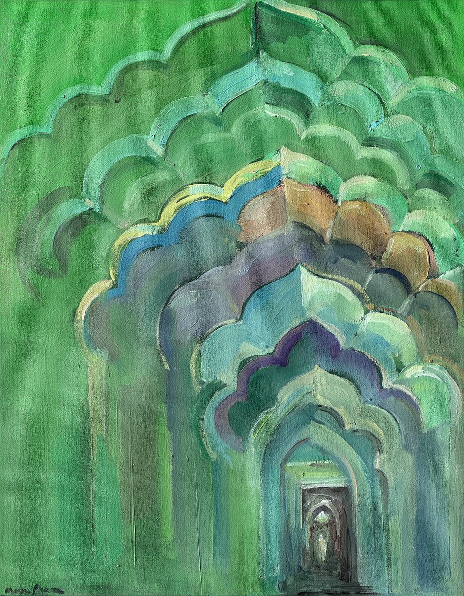 Organic Abstract Oil Painting By Arun Prem, 16 X 20, Searching For Light, Original Artwork