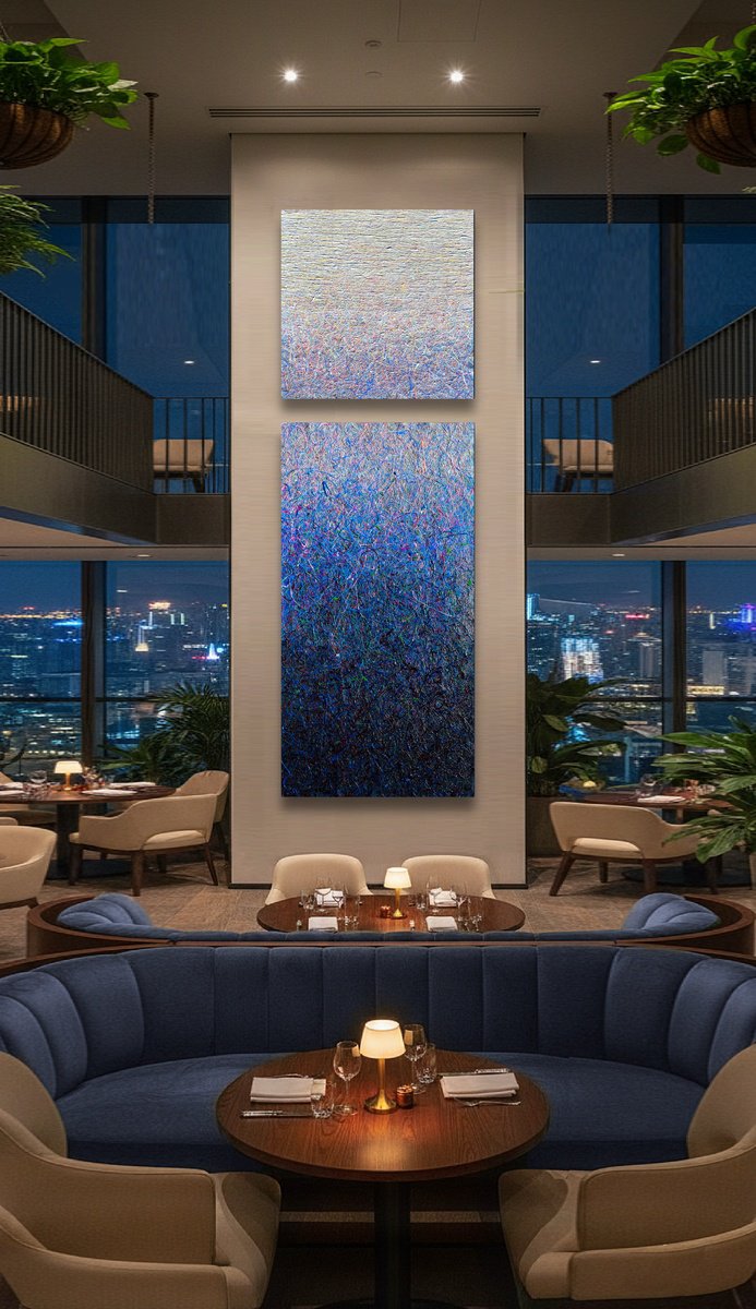  In Search Of Silence- 3 (Blue) By Nadiia Antoniuk, 46 X 130, Artwork For Sale On Artfinder