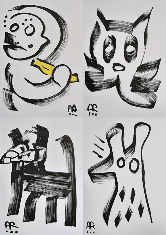 4 DRAWINGS B&W