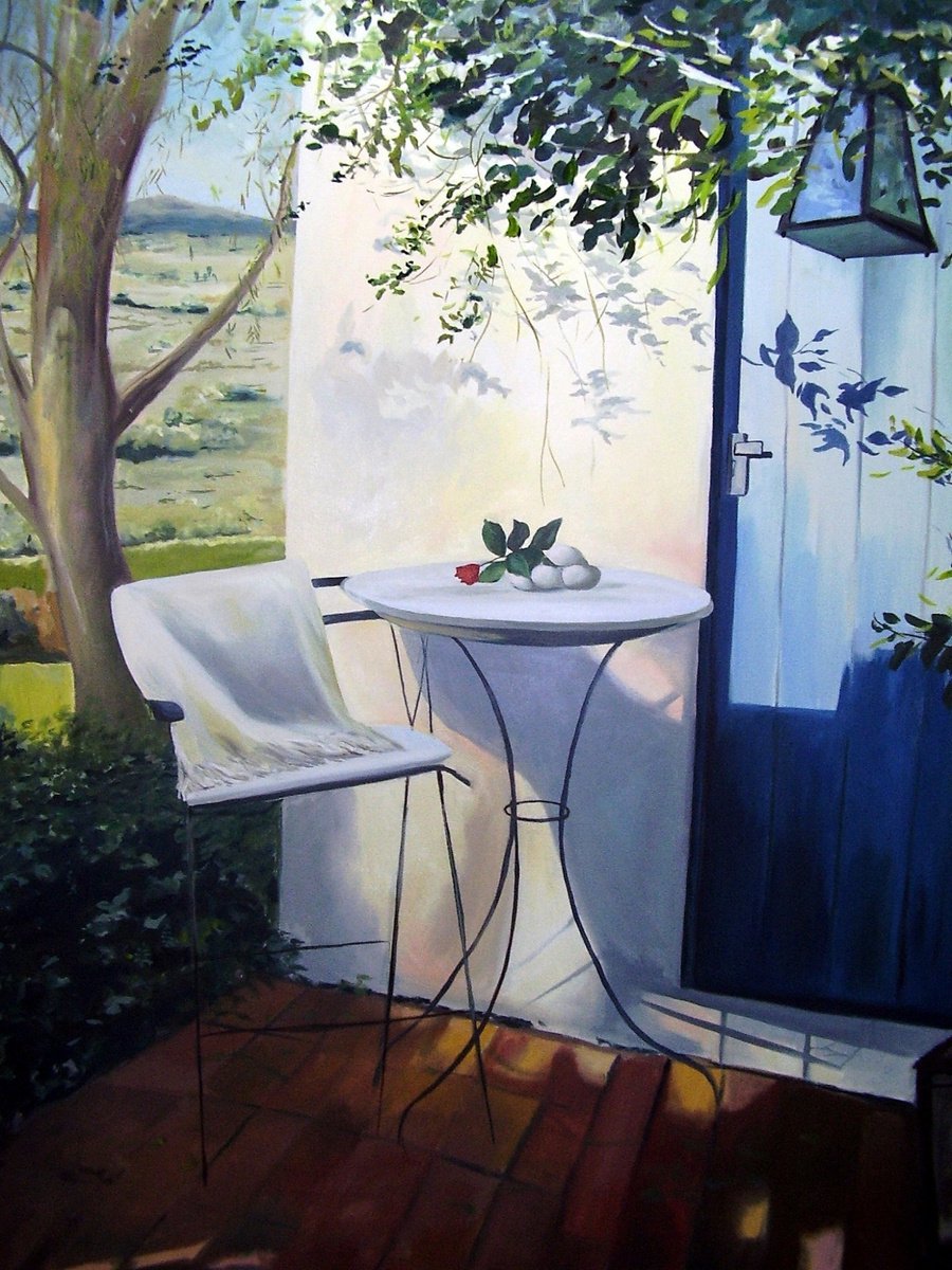 Impressionistic Landscape Oil Painting By Amaya Fernandez Fariza, 53 X 66, Solana, Original Artwork