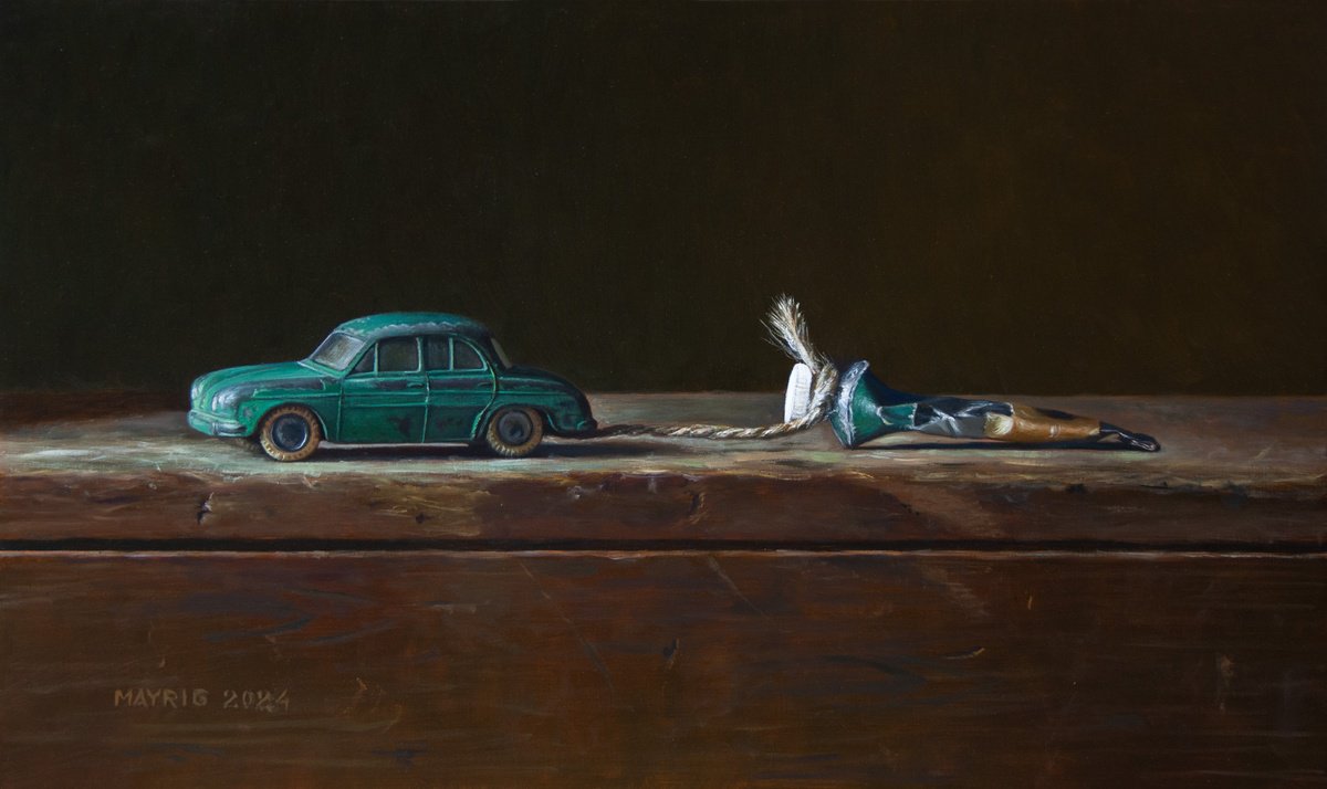 Photorealistic Still Life Oil Painting By Mayrig Simonjan, 20 X 12", Heading For Repair, Original Artwork