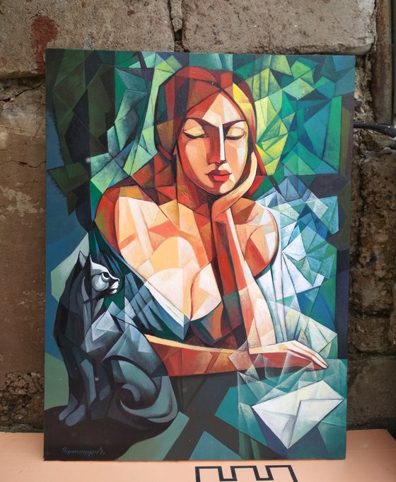 Catwoman(60x80cm,  oil painting, ready to hang)