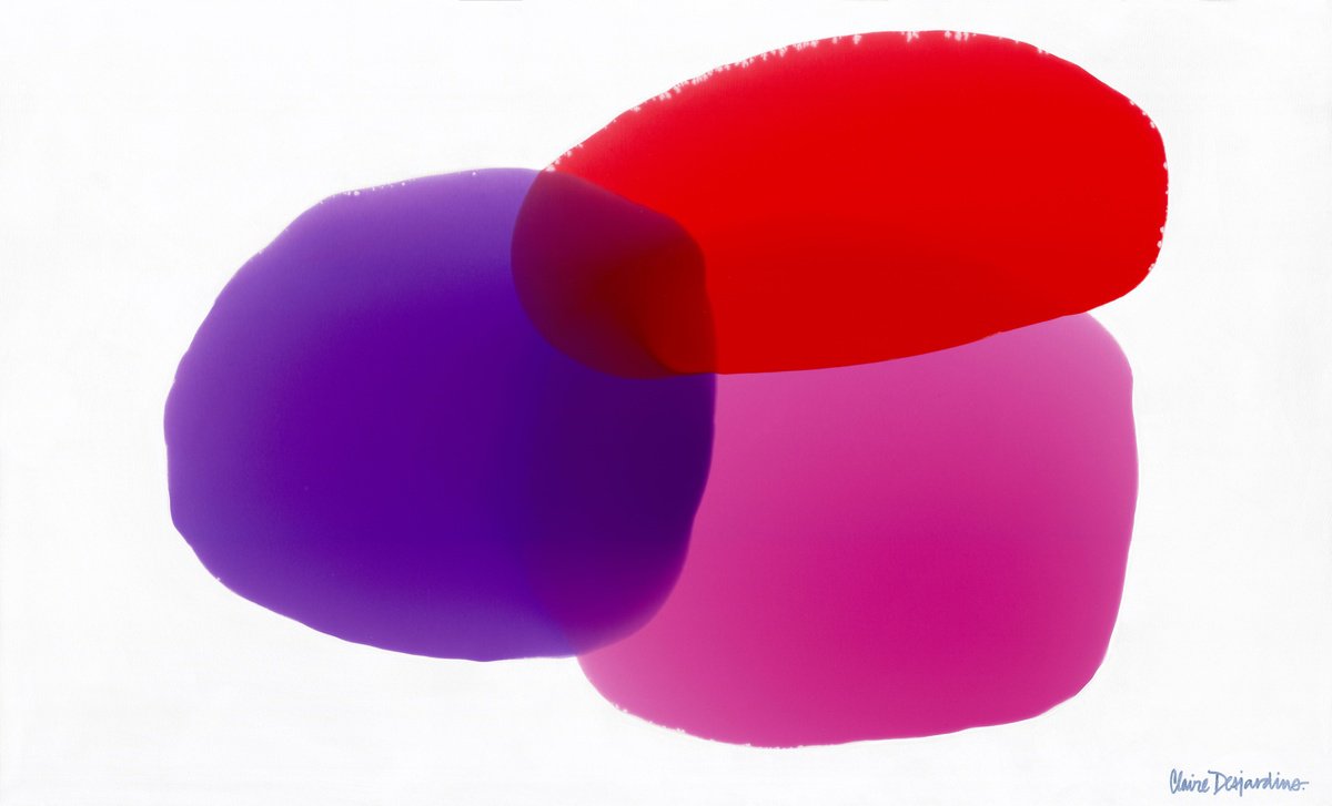 Abstract Acrylic Painting By Claire Desjardins, 60 X 36, Chroma Love 02, Original Artwork