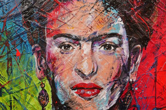 Frida Mexicano 120cm x 150cm Frida Kahlo Textured Abstract Realism Art