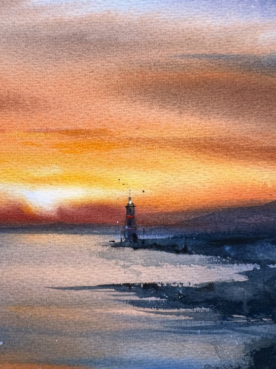 Lighthouse at sunset #2